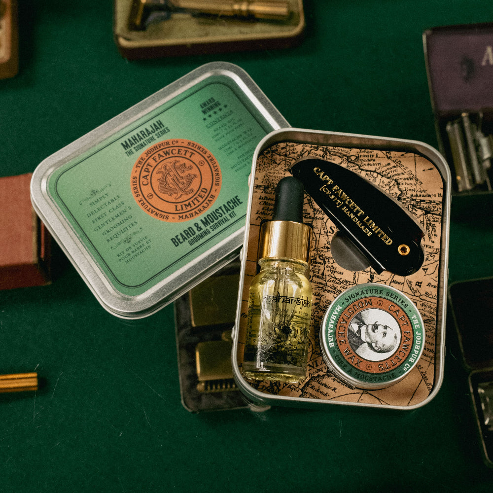 captain-fawcett-maharajah-grooming-survival-kit-kit-da-viaggio-con-olio-per-barb image 2