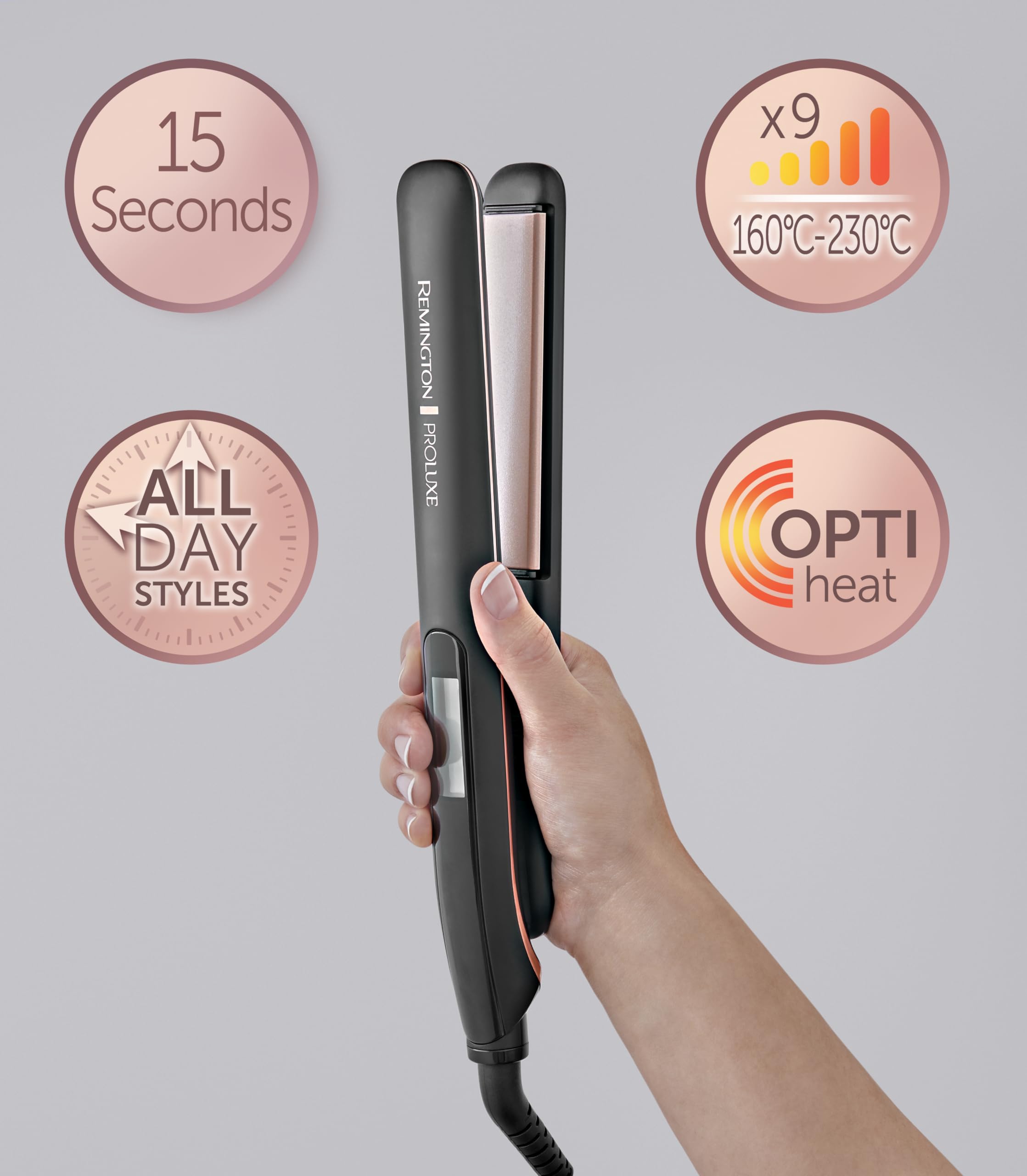 remington-s9100b-proluxe-piastra-per-capelli-ceramica-ultimate-glide-tecnologia- image 3