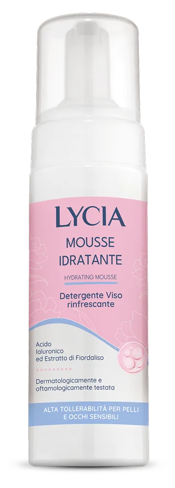 lycia-mousse-idratante-con-acido-ialuronico-ed-estratto-di-fiordaliso image 1