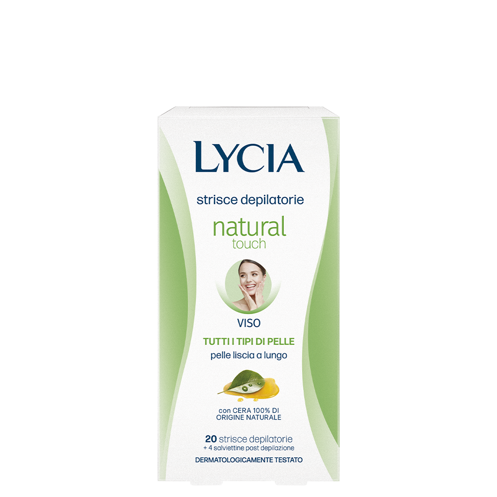 lycia-natural-touch-strisce-depilatorie-viso-con-cera-100-di-origine-naturale image 1