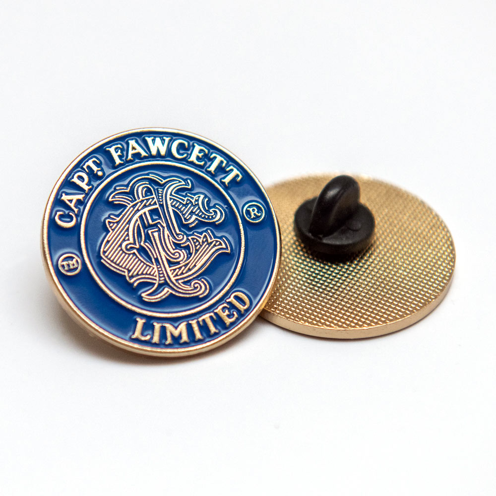 captain-fawcett-stove-enamel-badge-spilla-smaltata-mallard-blu-lner-e-oro image 3