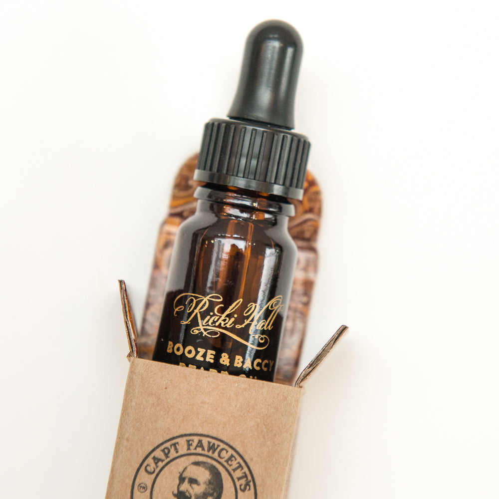 captain-fawcett-booze-baccy-beard-oil-10ml-travel-size-olio-da-barba-da-viaggio image 6