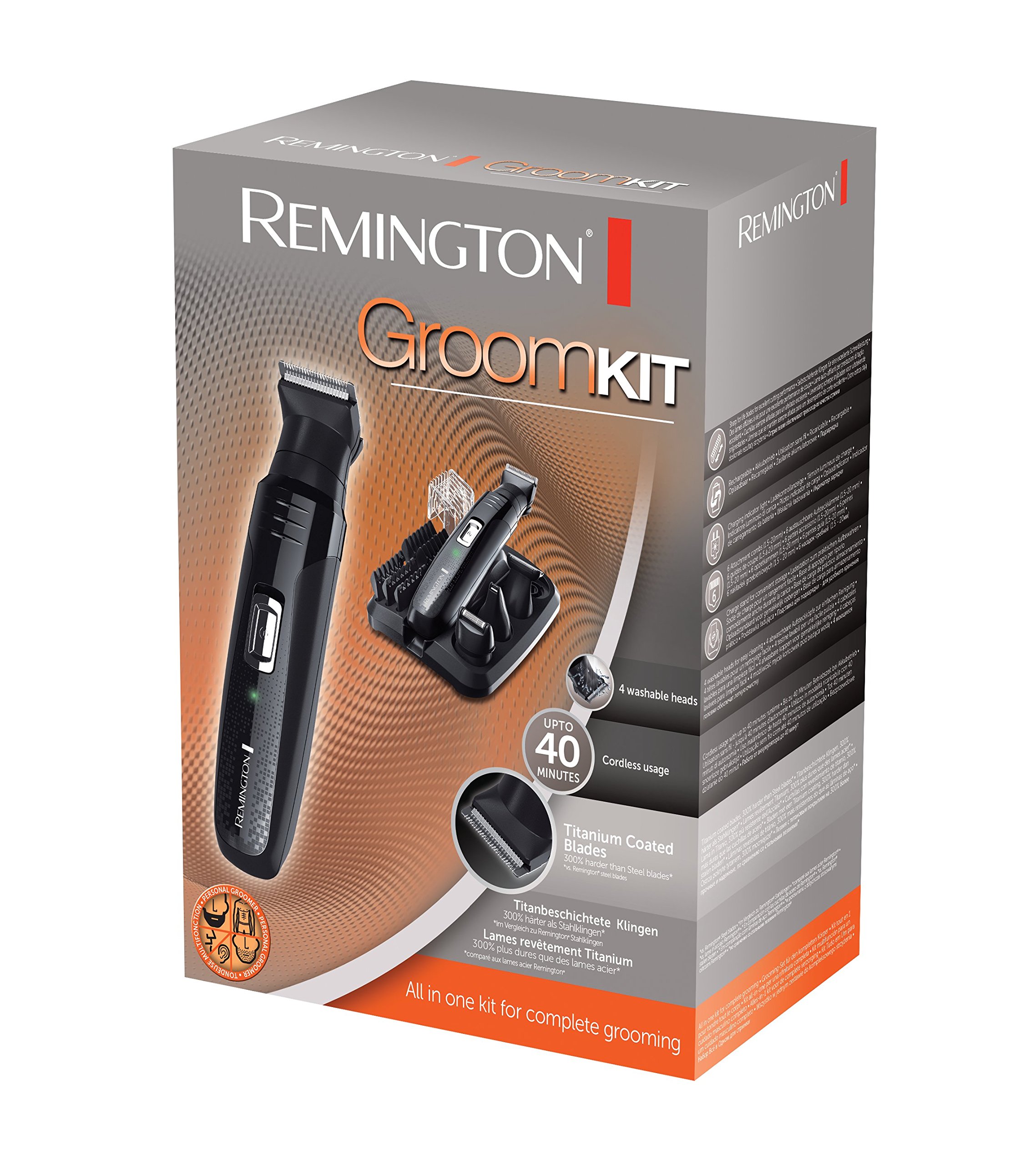 remington-groomkit-pg6130-rasoio-elettrico-multiuso-con-4-testine-rimovibili-e-l image 2
