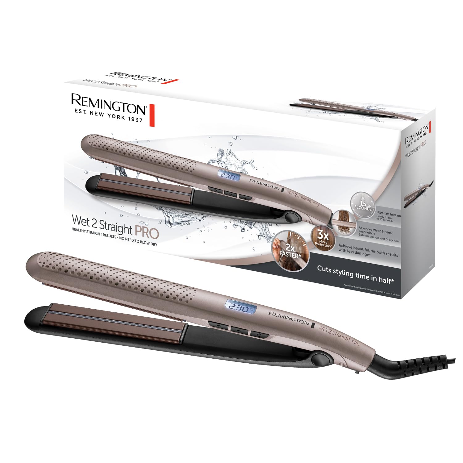 remington-s7970-wet2straight-pro-piastra-per-capelli-bagnati-e-asciutti-con-sens image 1