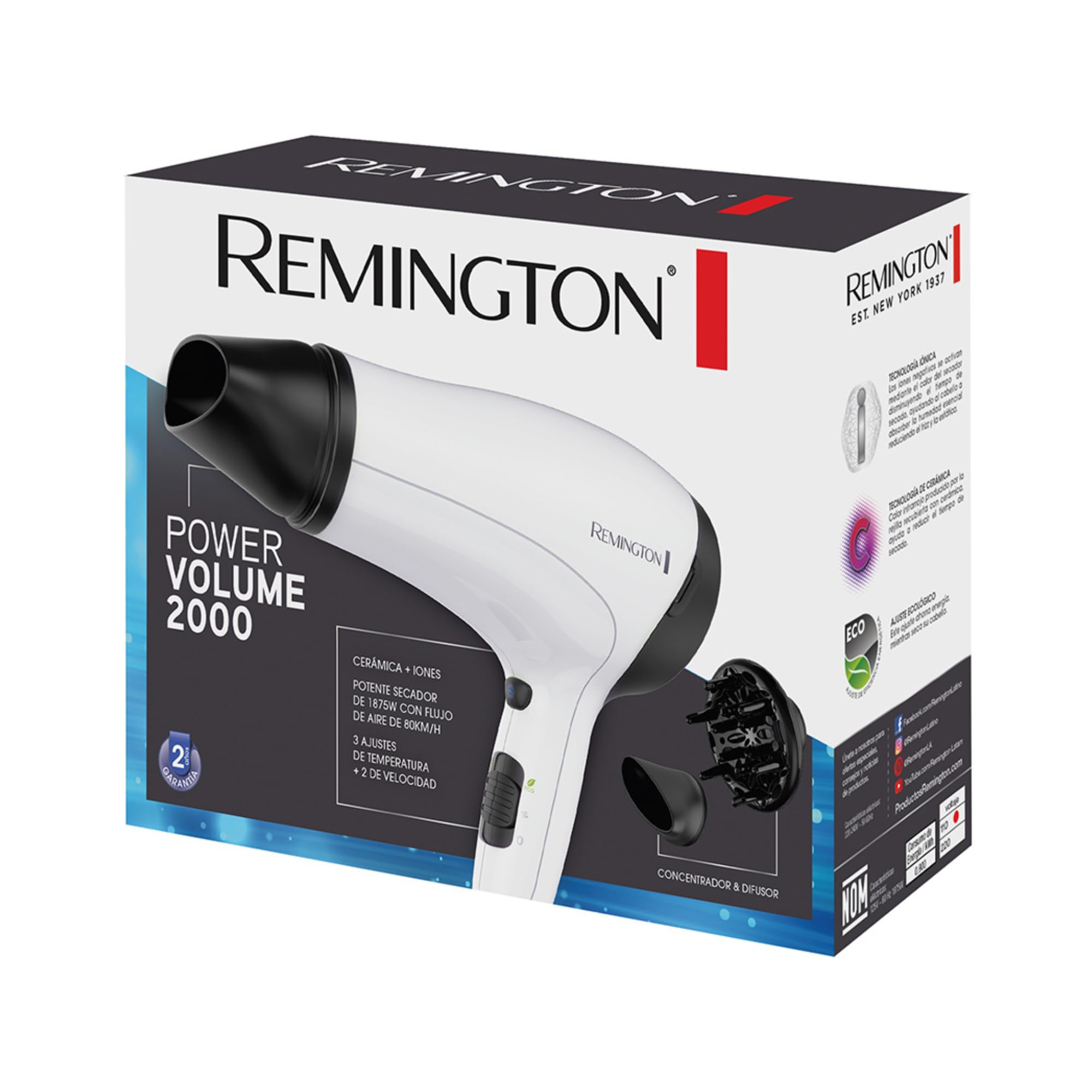 remington-d3015-asciugacapelli-2000w-leggero-con-griglia-ionica-in-ceramica-3-te image 5
