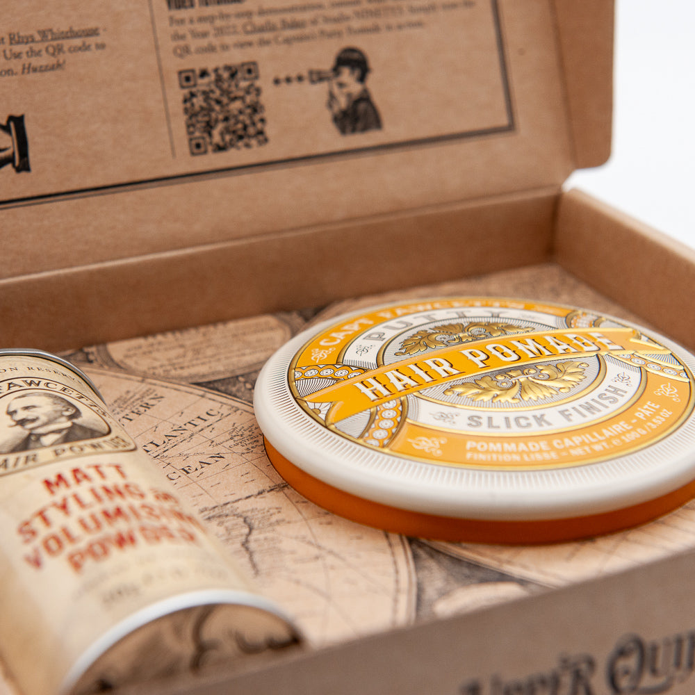 set-regalo-hair-couture-captain-fawcett-con-putty-pomade-e-matt-styling-powder image 2