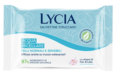 lycia-salviettine-struccanti-all-acqua-micellare-con-fior-di-loto-20-pezzi image 1