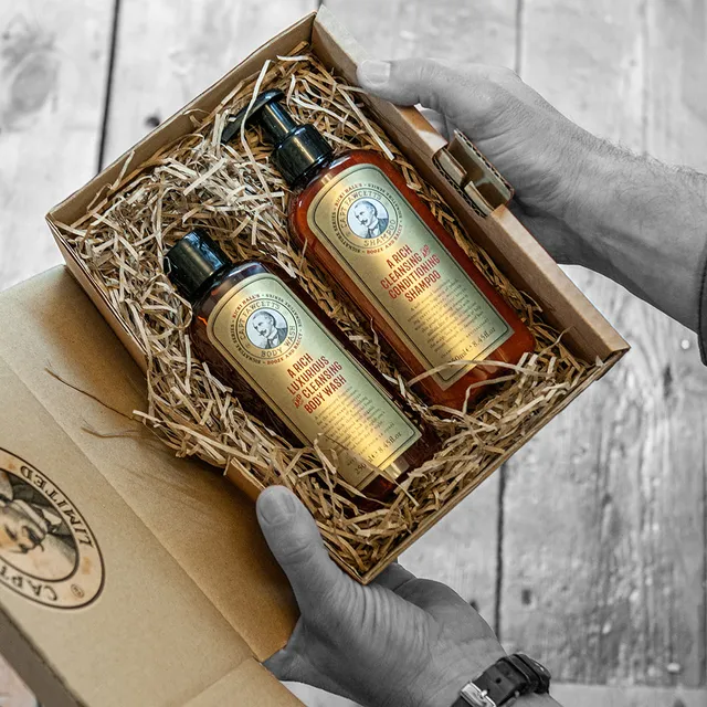 captain-fawcett-booze-baccy-hair-body-wash-set-shampoo-e-bagnoschiuma image 1