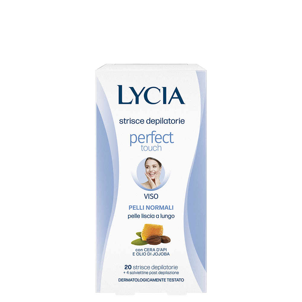 lycia-strisce-depilatorie-perfect-touch-viso-con-cera-d-api-e-olio-di-jojoba image 1