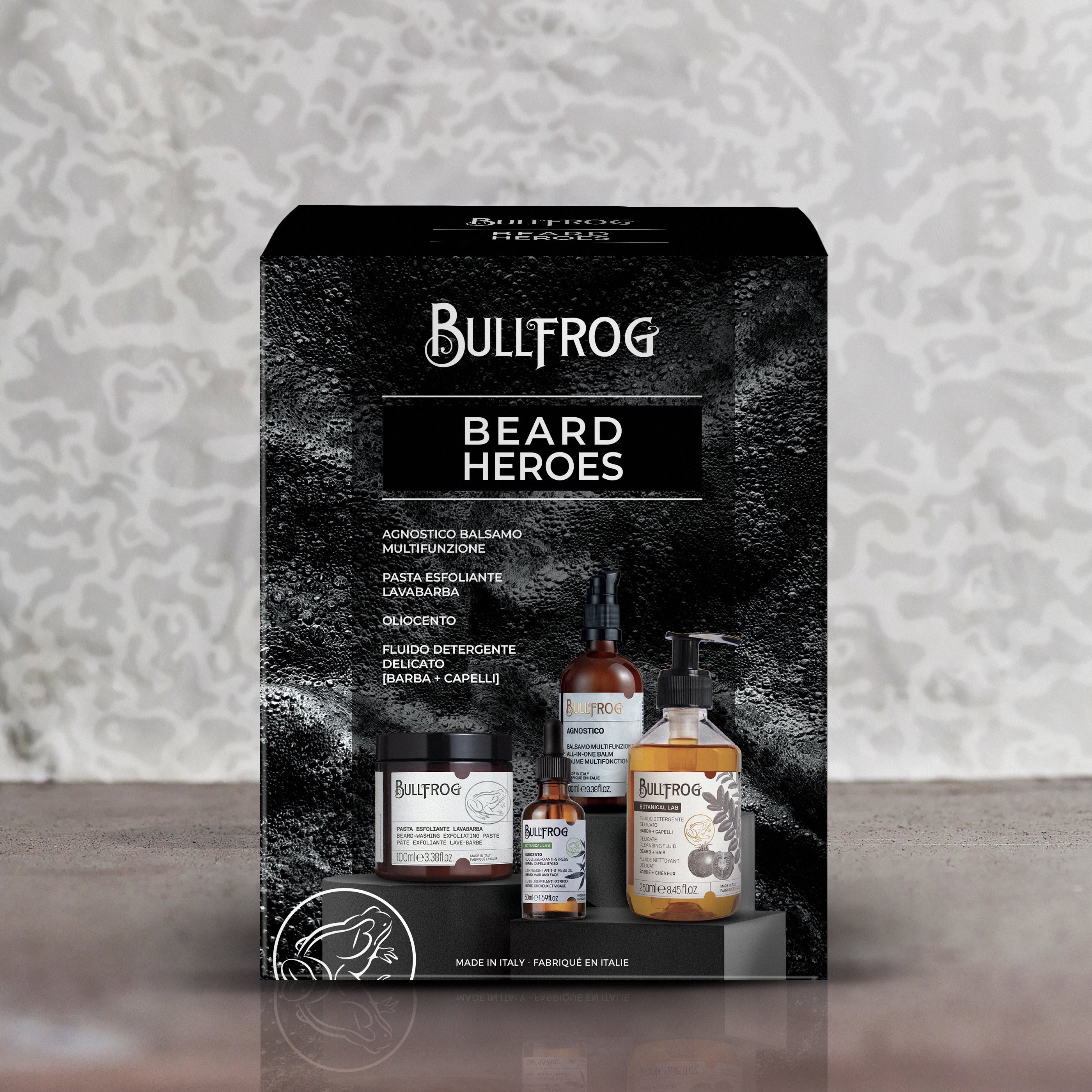 bullfrog-gift-kit-beard-heroes-kit-regalo-con-4-prodotti-per-la-barba image 1