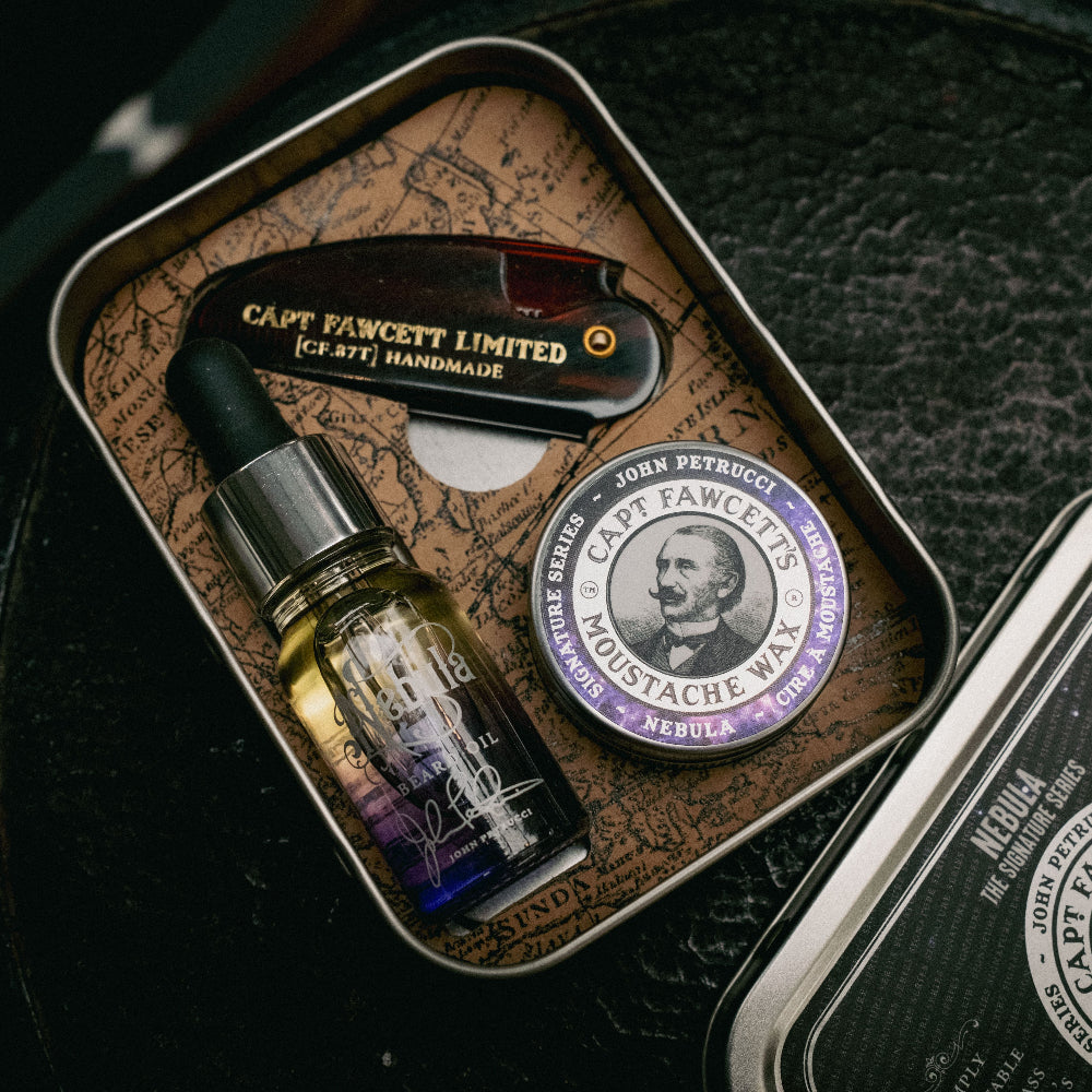 captain-fawcett-nebula-grooming-survival-kit-kit-da-barba-con-olio-cera-e-pettin image 2