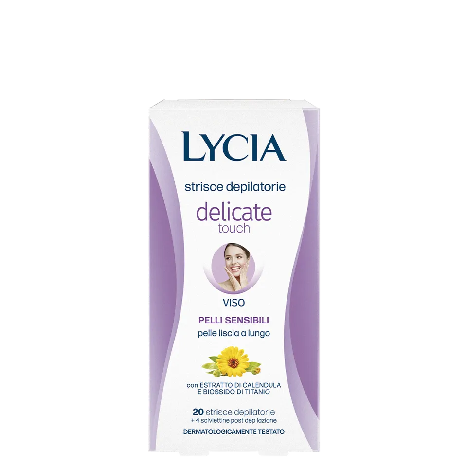 lycia-strisce-depilatorie-delicate-touch-viso-ceretta-al-biossido-di-titanio-con image 1