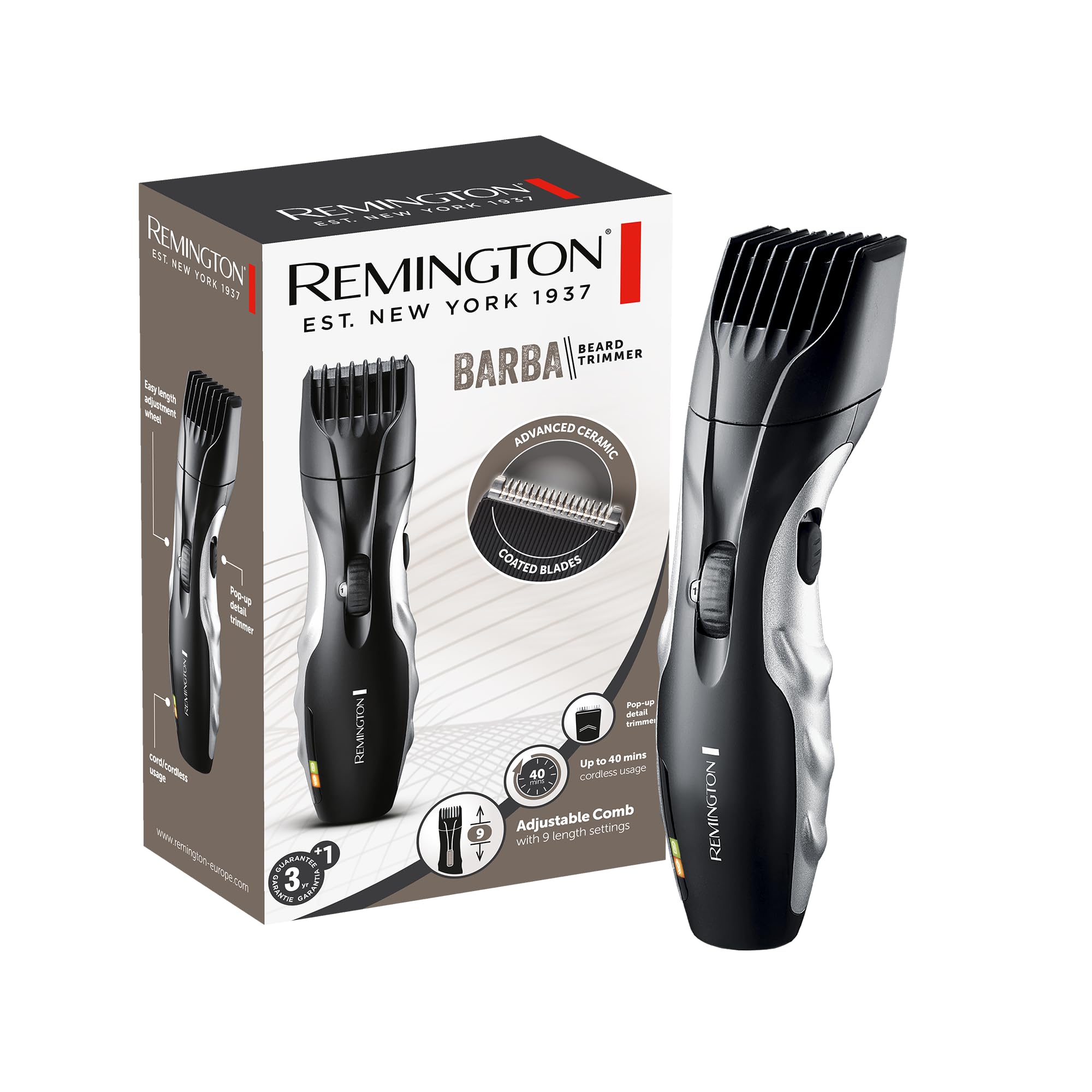 remington-mb320c-regolabarba-uomo-zoom-9-lunghezze-1-5-18-mm-rete-batteria-lama- image 1