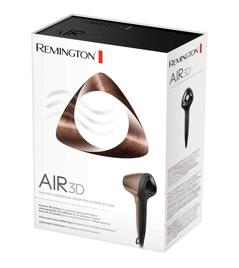 remington-d7777-asciugacapelli-1800w-leggero-e-potente-con-flusso-d-aria-3d-gene image 2