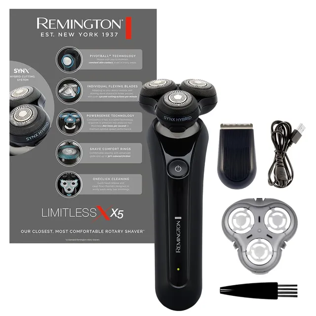 remington-rasoio-elettrico-x5-limitless-xr1755-con-testine-rotanti-flessibili-we image 1