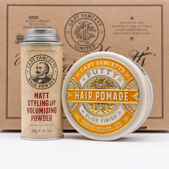 set-regalo-hair-couture-captain-fawcett-con-putty-pomade-e-matt-styling-powder image 1