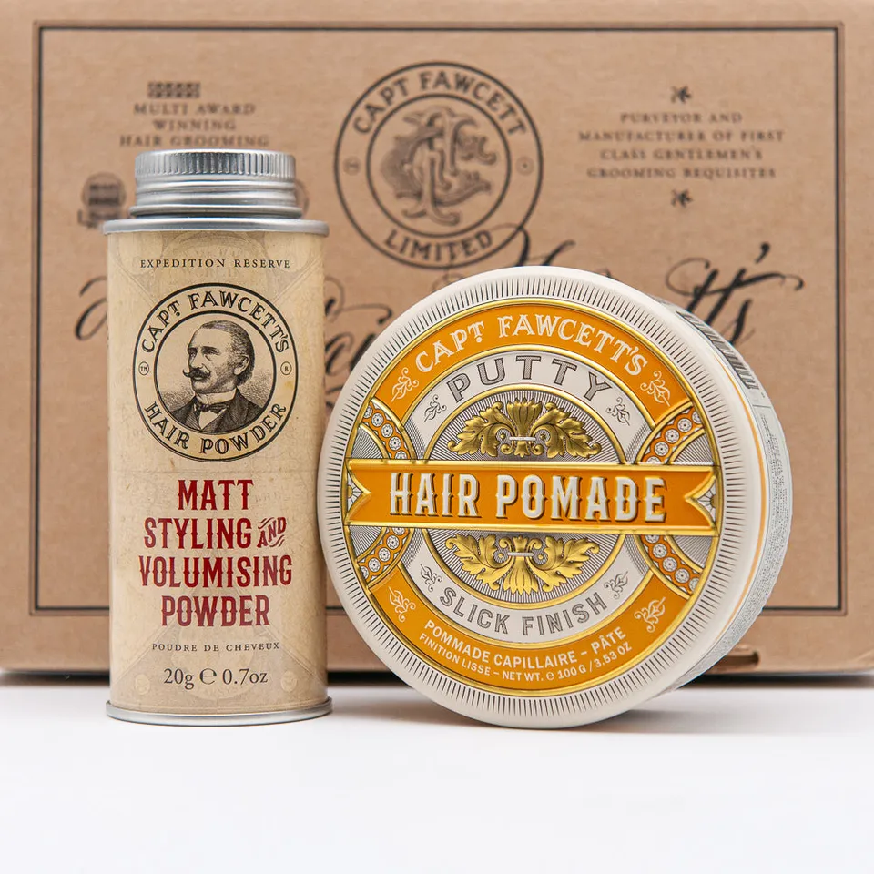 set-regalo-hair-couture-captain-fawcett-con-putty-pomade-e-matt-styling-powder image 1