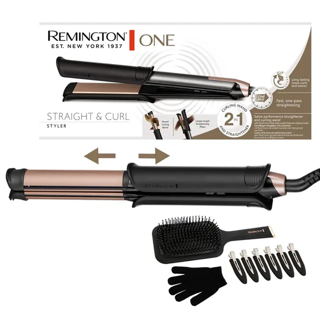 remington-one-s6078-multistyler-2-in-1-piastra-e-arricciacapelli-con-flexicovers image 1