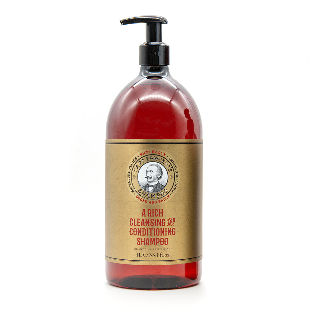 captain-fawcett-booze-baccy-shampoo-1l-shampoo-senza-solfati-con-arancia-miele-e image 1