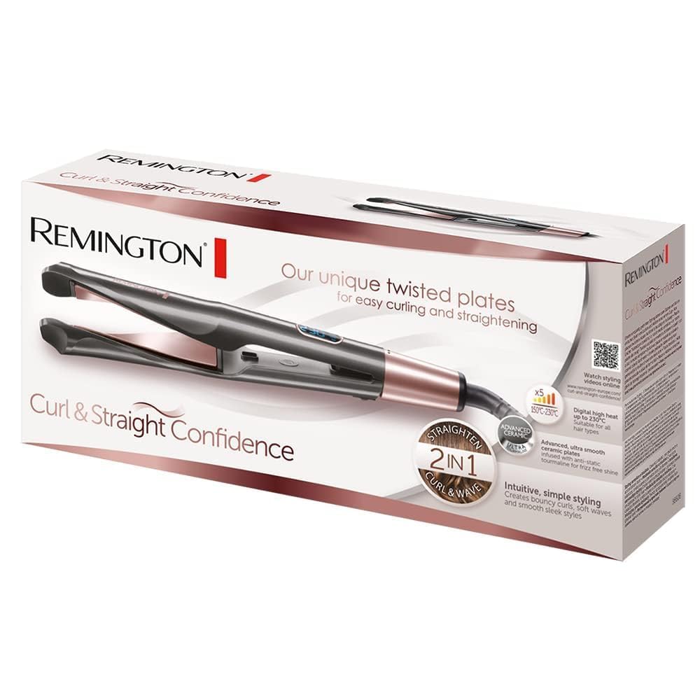 remington-s6606-piastra-per-capelli-curl-straight-2-in-1-con-piastre-oscillanti- image 2