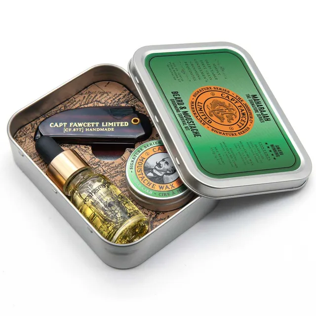 captain-fawcett-maharajah-grooming-survival-kit-kit-da-viaggio-con-olio-per-barb image 1