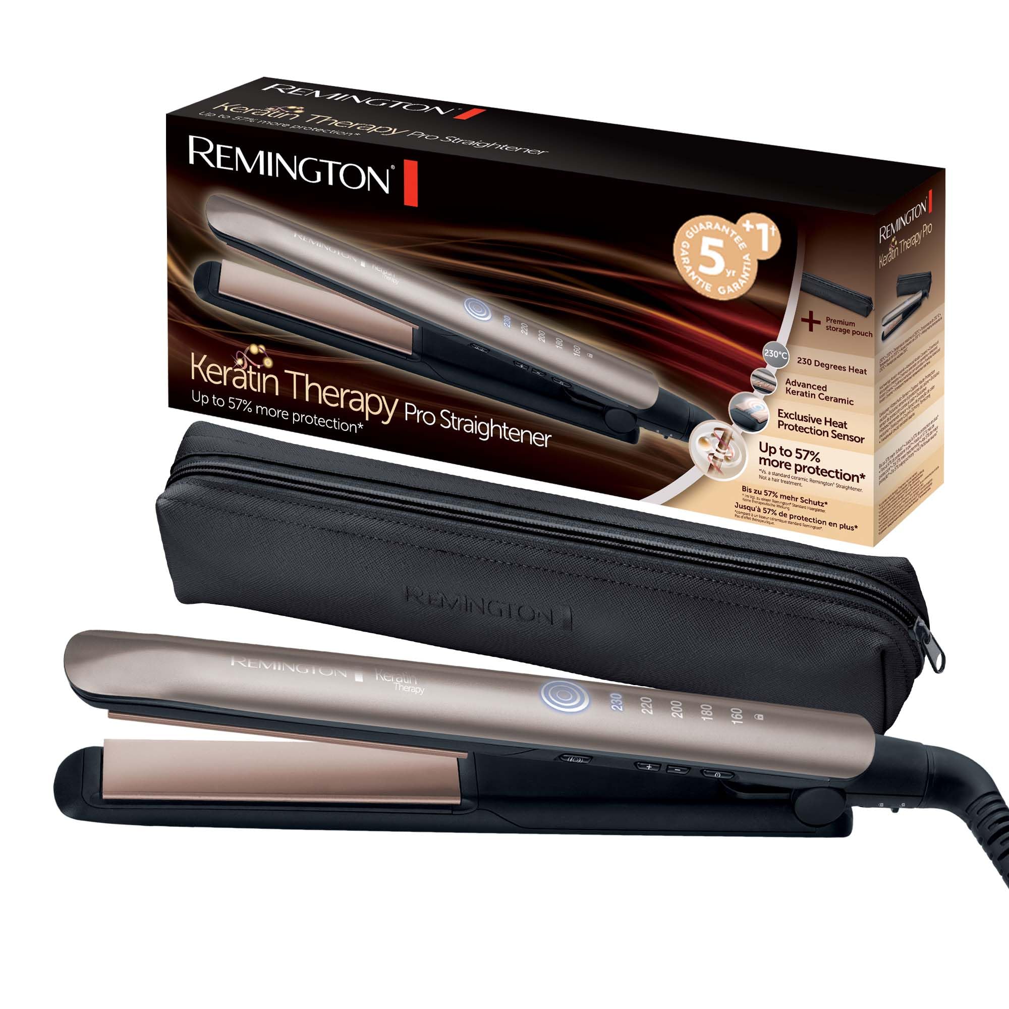 piastra-per-capelli-remington-s8593-keratin-therapy-con-sensore-di-calore-e-disp image 1