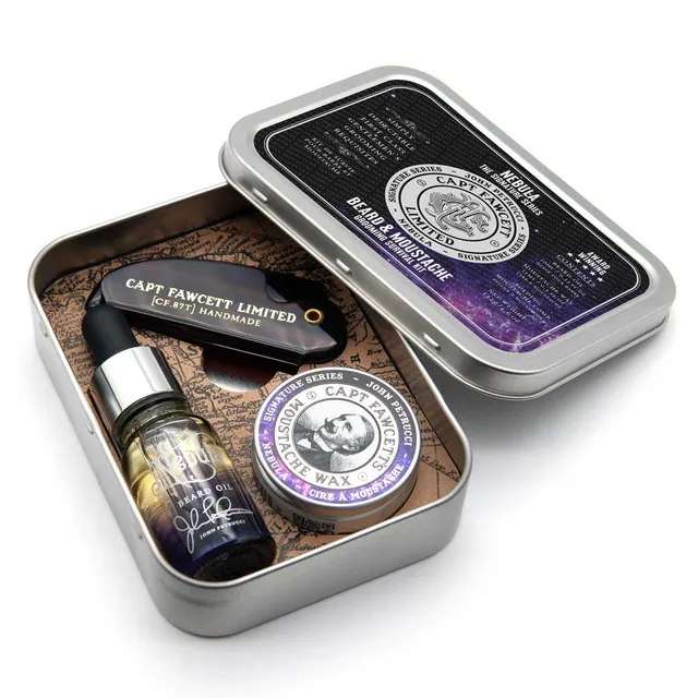 captain-fawcett-nebula-grooming-survival-kit-kit-da-barba-con-olio-cera-e-pettin image 1