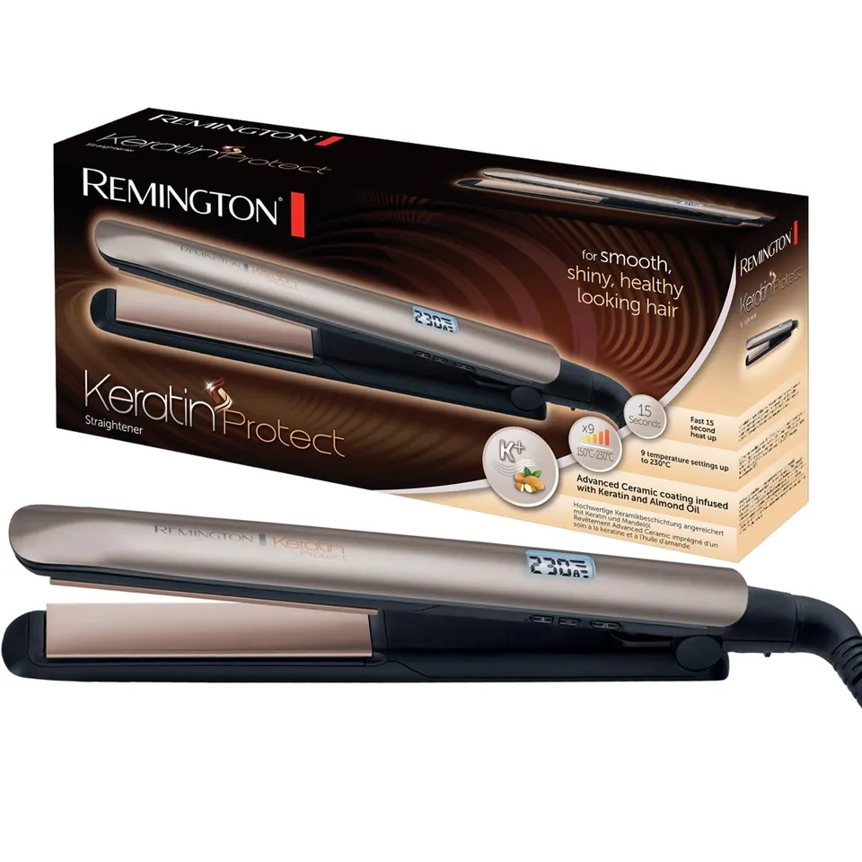 remington-keratin-therapy-s8540-piastra-per-capelli-con-cheratina-e-olio-di-mand image 1