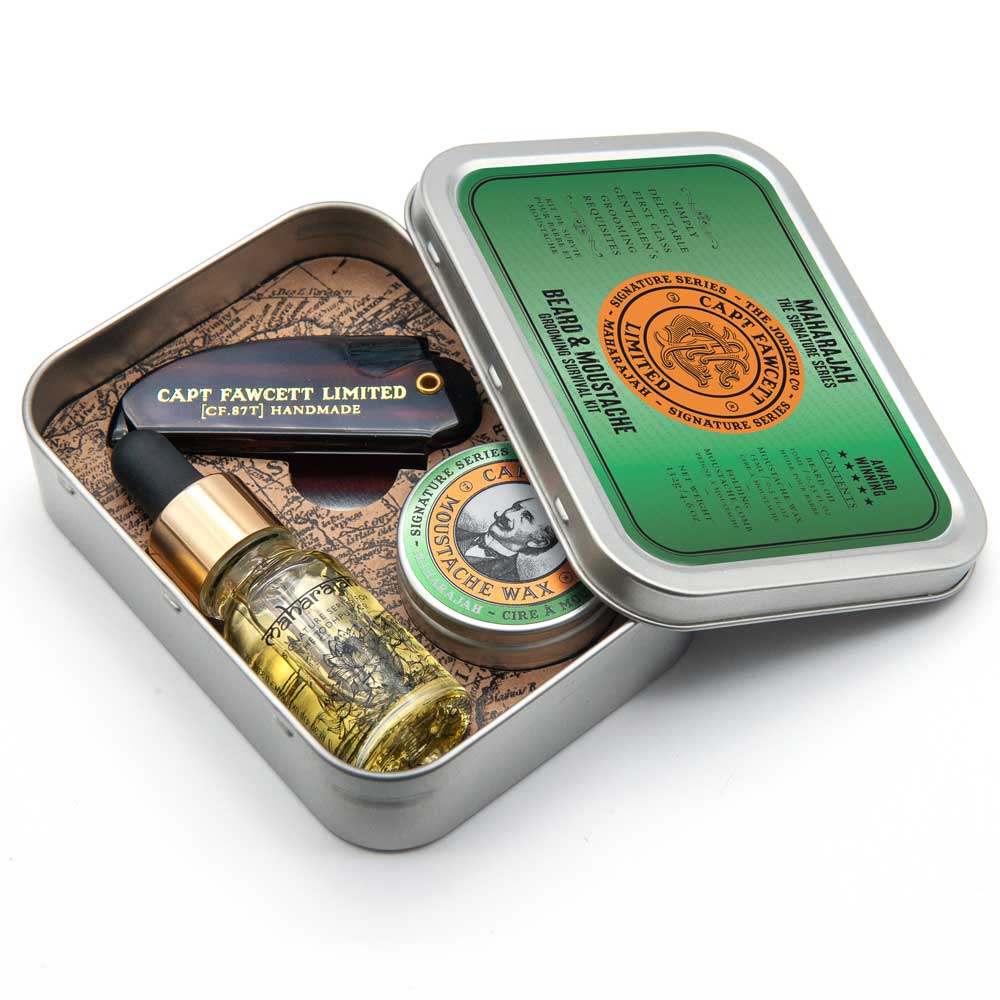 captain-fawcett-maharajah-grooming-survival-kit-kit-da-viaggio-con-olio-per-barb image 1