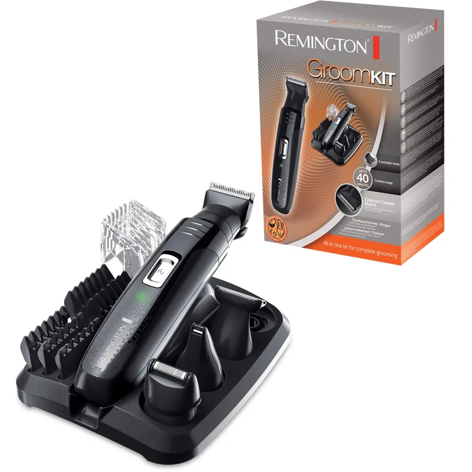 remington-groomkit-pg6130-rasoio-elettrico-multiuso-con-4-testine-rimovibili-e-l image 1