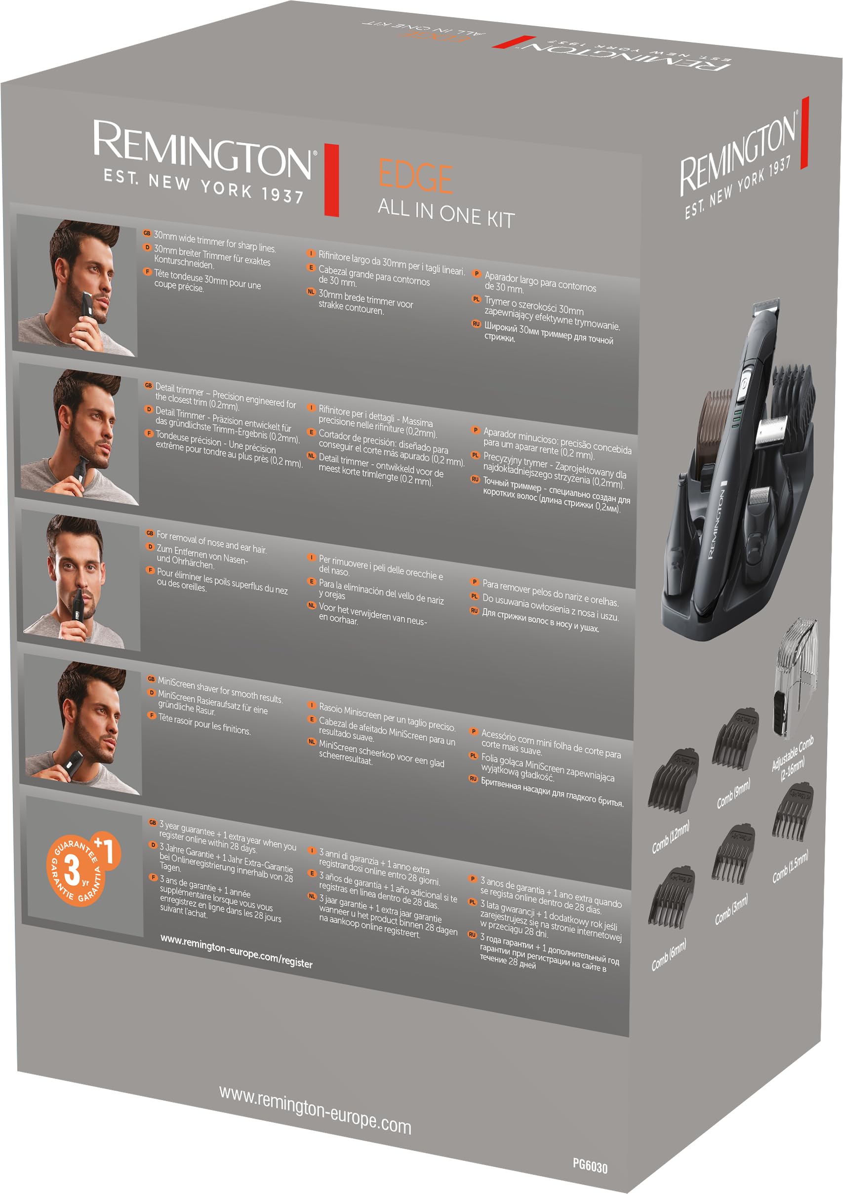 remington-rasoio-elettrico-multiuso-personal-groomer-edge-pg6030-rifinitore-corp image 7