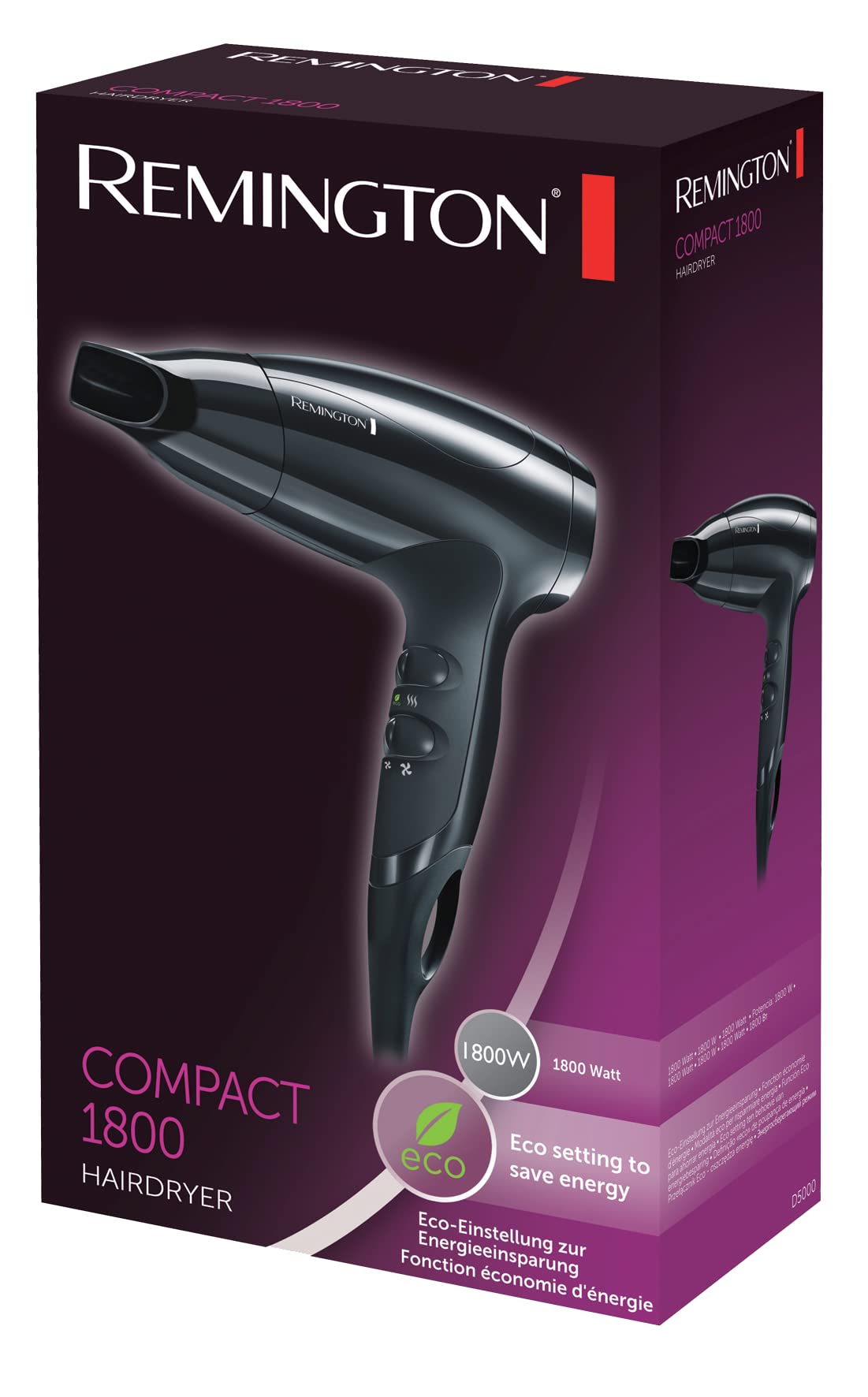 remington-asciugacapelli-d5000-1800w-leggero-e-compatto-3-temperature-2-velocit- image 6