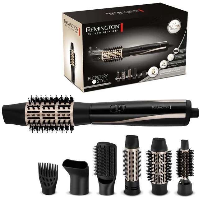 remington-as7700-spazzola-ad-aria-calda-1200w-con-6-accessori-per-ricci-volume-e image 1