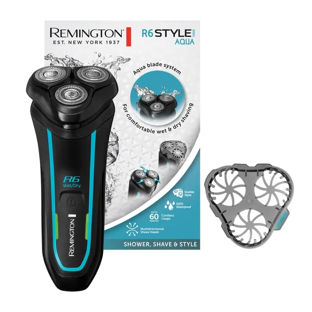 remington-rasoio-elettrico-barba-r6-r6000-wet-dry-con-lame-a-doppia-traccia image 1