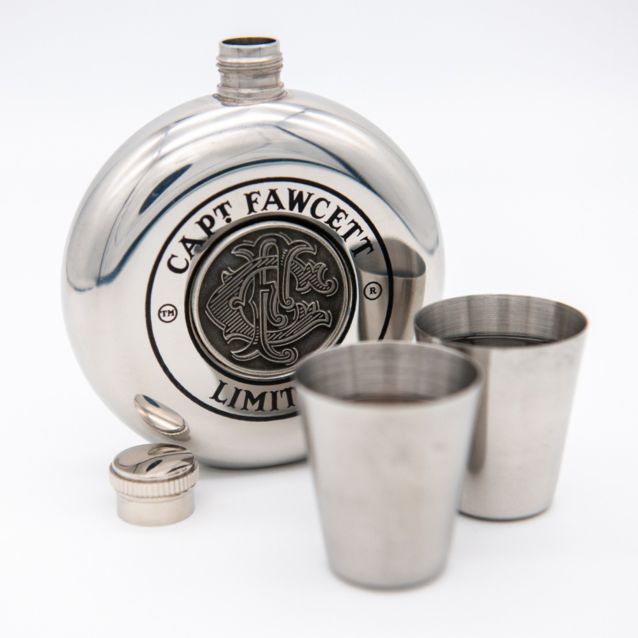 captain-fawcett-limited-edition-stainless-steel-hip-flask-2025 image 2