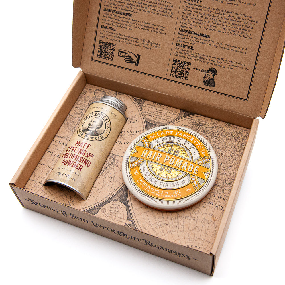 set-regalo-hair-couture-captain-fawcett-con-putty-pomade-e-matt-styling-powder image 4