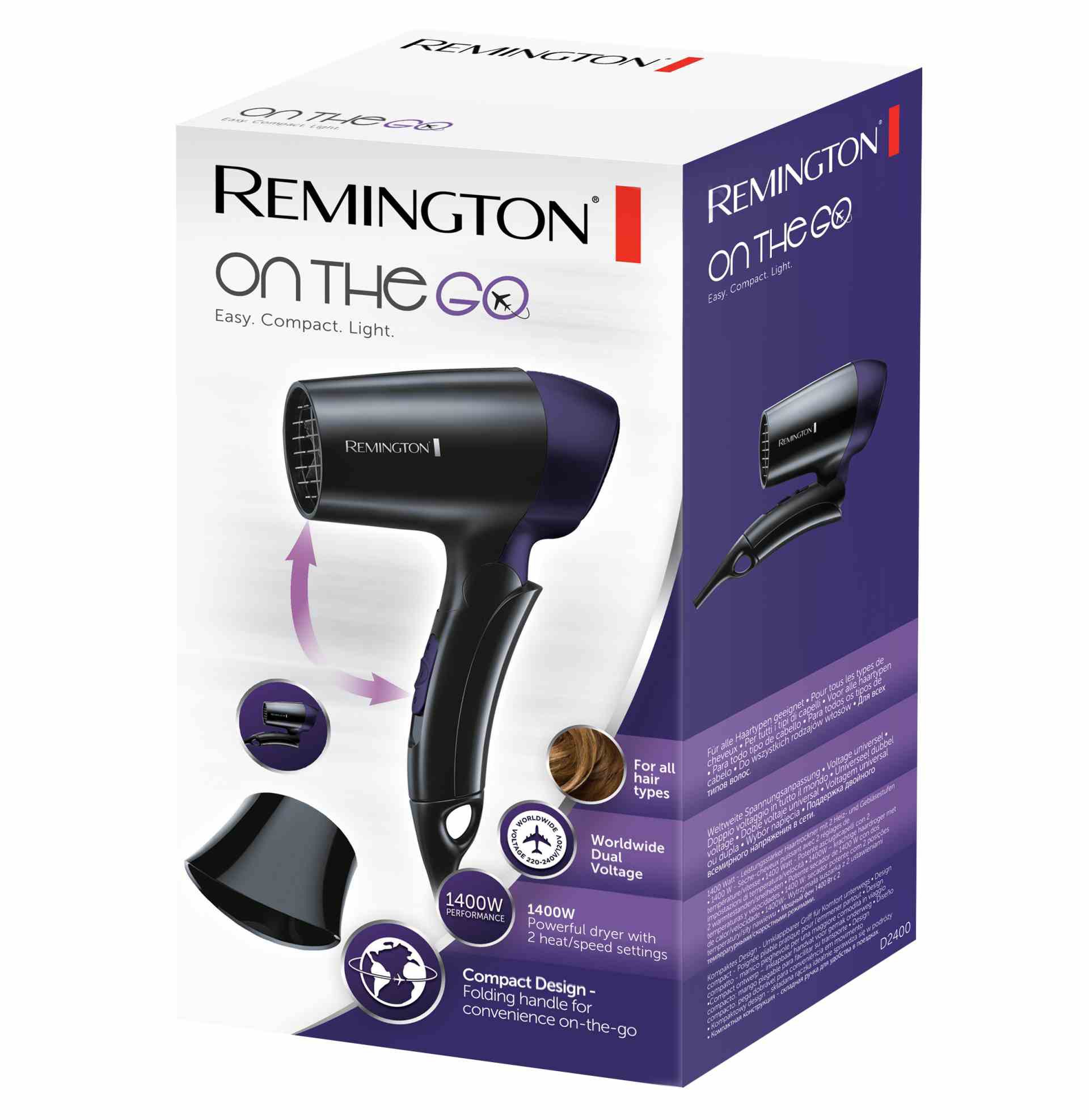 asciugacapelli-da-viaggio-remington-on-the-go-d2400-1400w-pieghevole-con-concent image 4